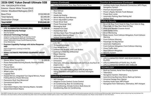 2026 GMC Yukon Denali Ultimate