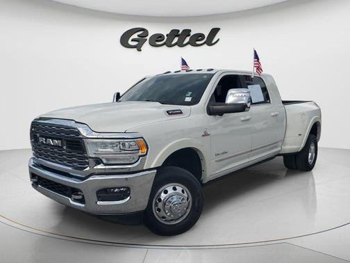 Pearl White 2024 RAM 3500 Limited Mega Cab 4x4 6'4' Box