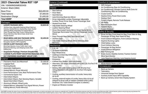 2021 Chevrolet Tahoe 4WD RST