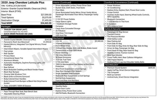 Granite Crystal Metallic Clearcoat 2020 Jeep Cherokee Latitude Plus