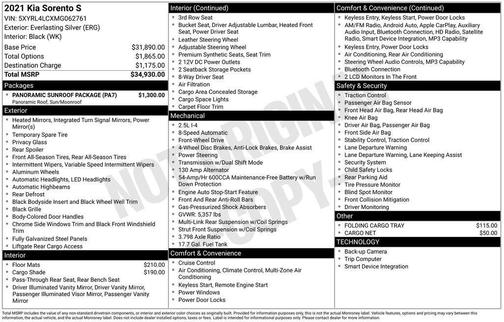 Everlasting Silver 2021 Kia Sorento S