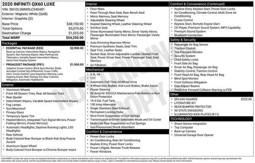 2020 INFINITI QX60 Luxe