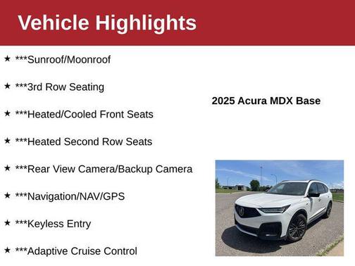 White 2025 Acura MDX A-SPEC Advance Package
