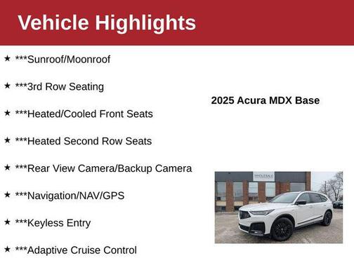 White 2025 Acura MDX A-SPEC Advance Package