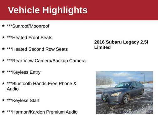 2016 Subaru Legacy Limited