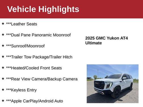 White 2025 GMC Yukon AT4 Ultimate 4WD