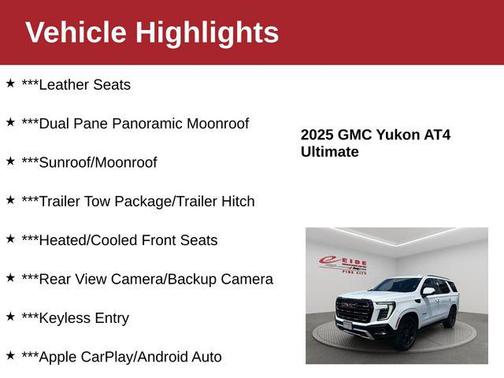 White 2025 GMC Yukon AT4 Ultimate 4WD