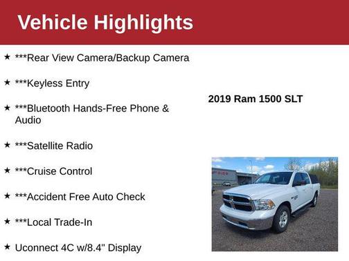Bright White Clearcoat 2019 RAM 1500 SLT