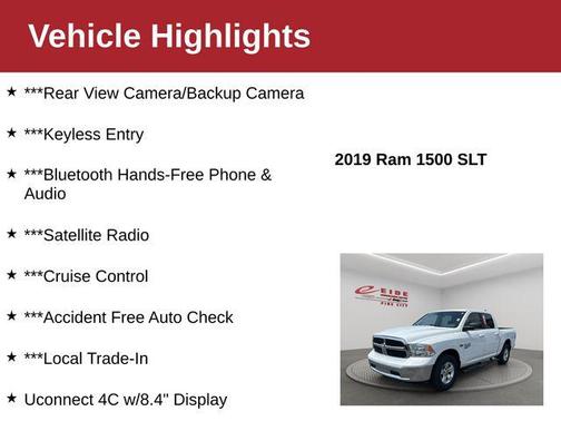 Bright White Clearcoat 2019 RAM 1500 SLT
