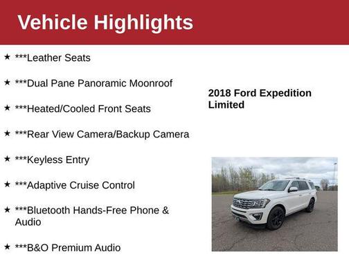 White Platinum 2018 Ford Expedition Limited