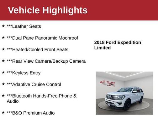 White Platinum 2018 Ford Expedition Limited