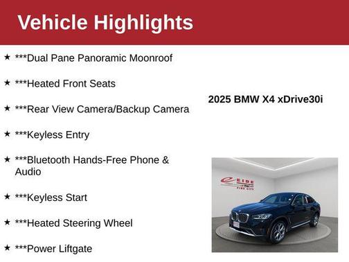 Black 2025 BMW X4 xDrive30i