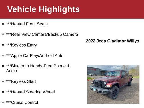 Snazzberry Pearlcoat 2022 Jeep Gladiator Willys 4x4