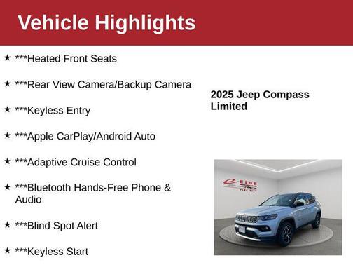 Silver Zynith Metallic Clearcoat 2025 Jeep Compass Limited