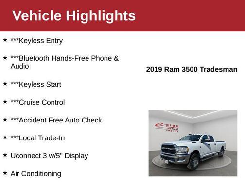 2019 RAM 3500 Tradesman Crew Cab 4x4 8' Box
