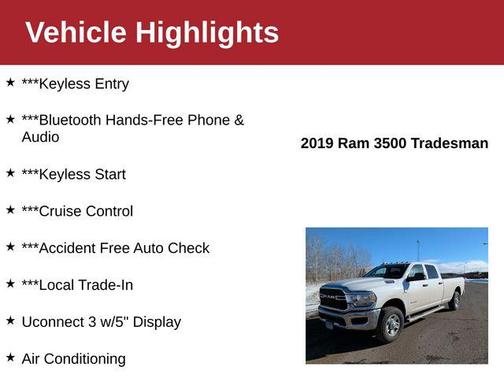 2019 RAM 3500 Tradesman Crew Cab 4x4 8' Box