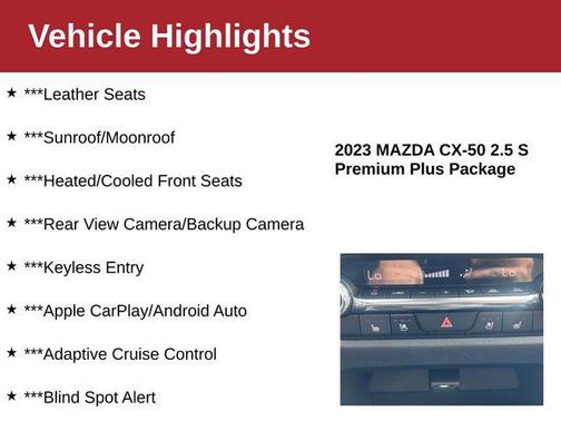 Jet Black Mica 2023 Mazda CX-50 2.5 S Premium Plus Package