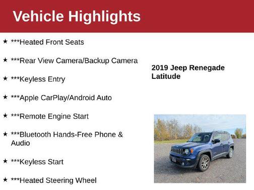Jetset Blue Clearcoat 2019 Jeep Renegade Latitude