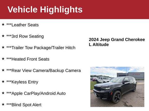 Diamond Black Crystal Pearlcoat 2024 Jeep Grand Cherokee L Altitude