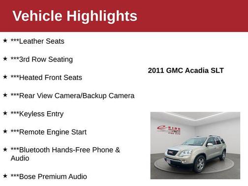 Gold Mist Metallic 2011 GMC Acadia SLT-1