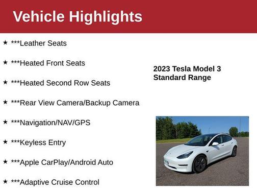 Pearl White Multi-Coat 2023 Tesla Model 3 Standard Range
