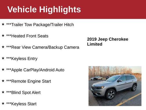 Billet Silver Metallic Clearcoat 2019 Jeep Cherokee Limited