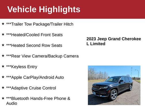 Diamond Black Crystal Pearlcoat 2023 Jeep Grand Cherokee L Limited