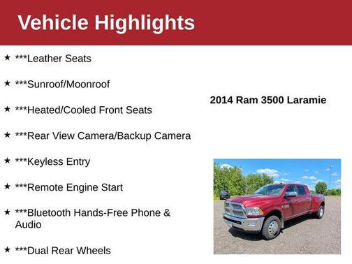 Deep Cherry Red Crystal 2014 RAM 3500 Laramie