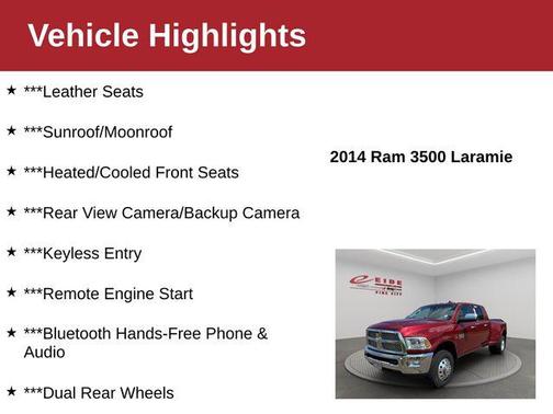 Deep Cherry Red Crystal 2014 RAM 3500 Laramie