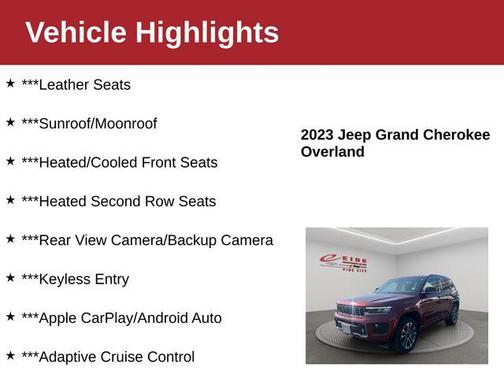 Velvet Red Pearlcoat 2023 Jeep Grand Cherokee Overland