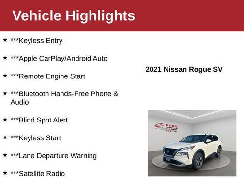 Pearl White Tricoat 2021 Nissan Rogue SV