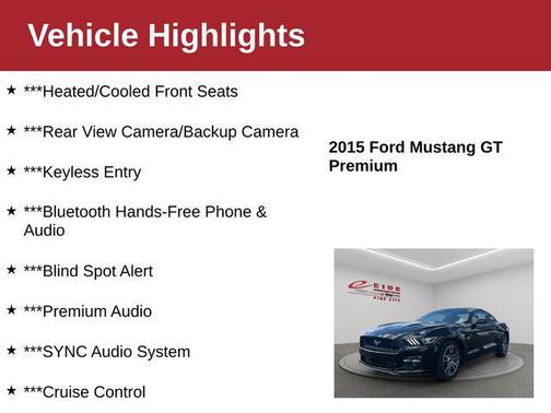 Black 2015 Ford Mustang GT Premium