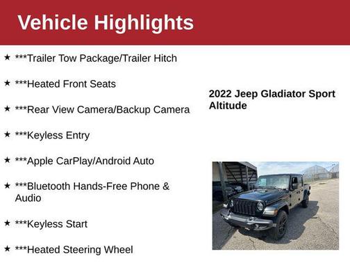 Black Clearcoat 2022 Jeep Gladiator Altitude 4x4