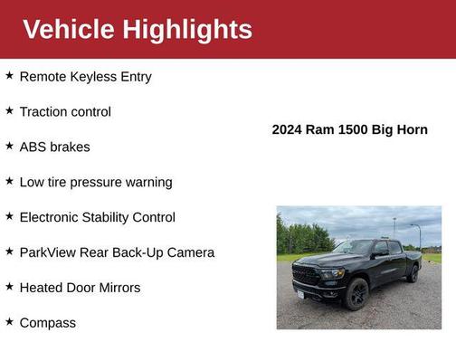 Diamond Black Crystal Pearlcoat 2024 RAM 1500 Big Horn/Lone Star