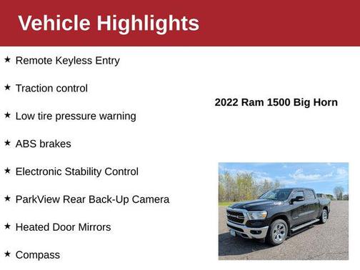 Diamond Black Crystal Pearlcoat 2022 RAM 1500 Big Horn/Lone Star