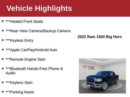Diamond Black Crystal Pearlcoat 2022 RAM 1500 Big Horn/Lone Star