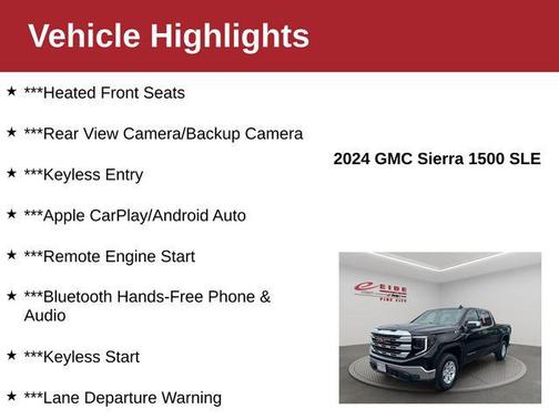 Onyx Black 2024 GMC Sierra 1500 SLE