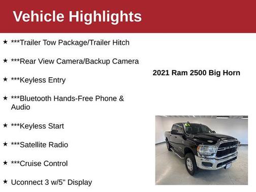 2021 RAM 2500 Big Horn Crew Cab 4x4 6'4' Box