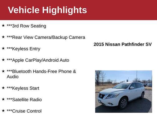 Glacier White 2015 Nissan Pathfinder SV
