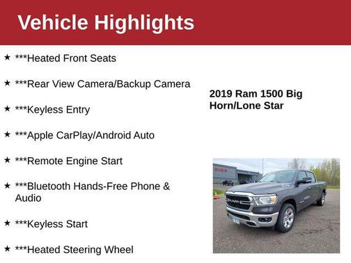 Granite Crystal Metallic Clearcoat 2019 RAM 1500 Big Horn