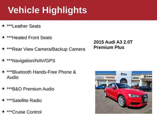 2015 Audi A3 2.0T Premium Plus