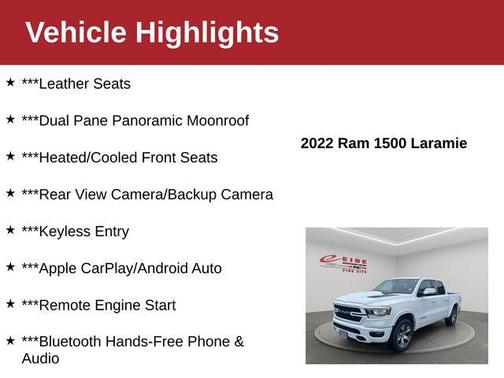 Bright White Clearcoat 2022 RAM 1500 Laramie