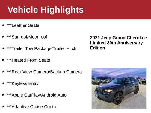 2021 Jeep Grand Cherokee 80th Anniversary 4X4