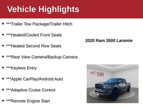 Granite Crystal Metallic Clearcoat 2020 RAM 3500 Laramie Mega Cab 4x4 6'4' Box