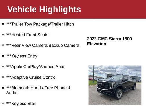 Onyx Black 2023 GMC Sierra 1500 Elevation