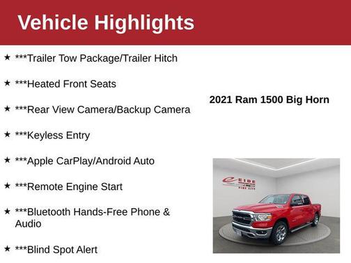 Flame Red Clearcoat 2021 RAM 1500 Big Horn/Lone Star