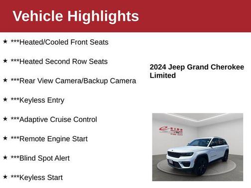 Bright White Clearcoat 2024 Jeep Grand Cherokee Limited