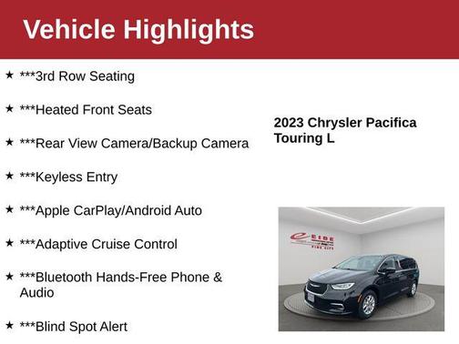 Brilliant Black Crystal Pearlcoat 2023 Chrysler Pacifica Touring L