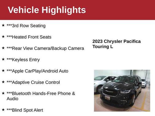 Brilliant Black Crystal Pearlcoat 2023 Chrysler Pacifica Touring L