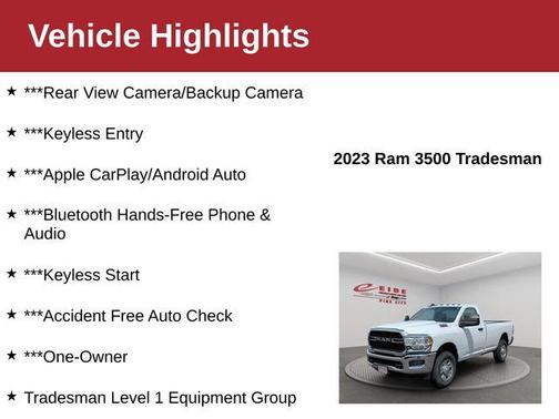 Bright White Clearcoat 2023 RAM 3500 Tradesman Regular Cab 4x4 8' Box